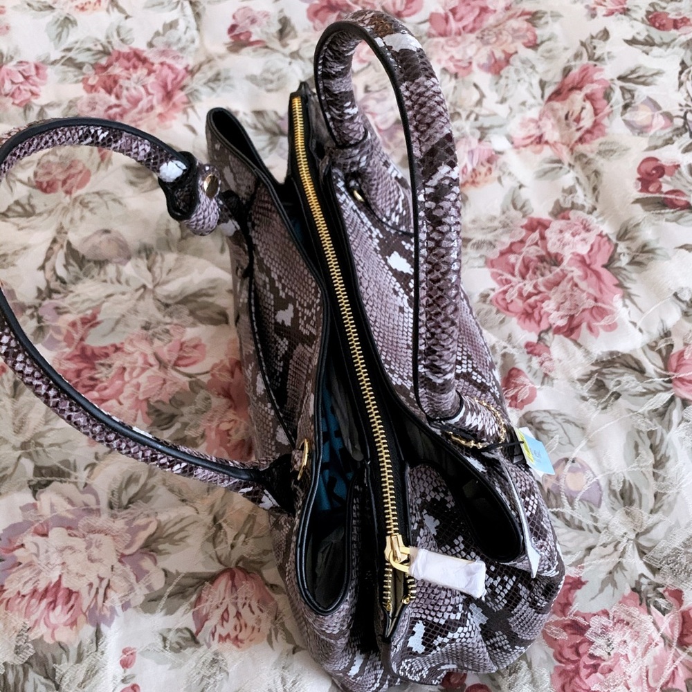 Snake Python Print Leather Bag - image 4